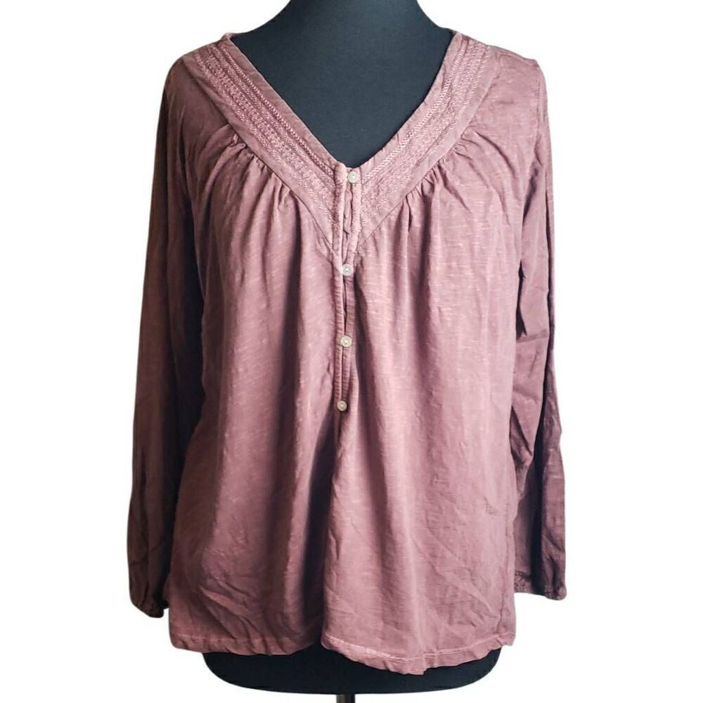 Lucky Brand Smoked Maroon Blouse